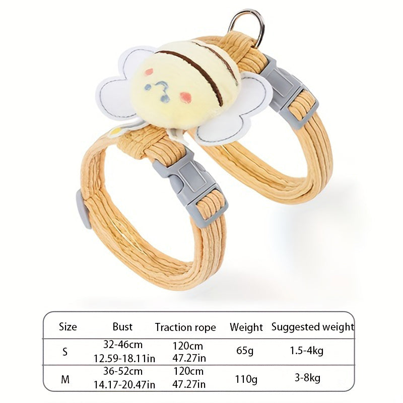 Bee & Free cat harness adjustable straps – front view